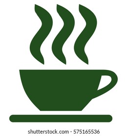 Ilustración vectorial de la Copa del Café en un icono verde oscuro
