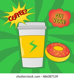 Vector illustration of Coffee Cup and Donut