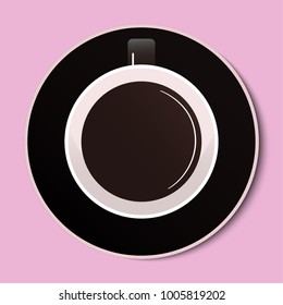 Vector illustration of coffee cup. Flat style cup of coffee
