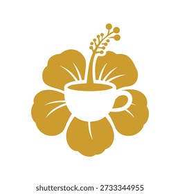 Vector illustration of a coffee cup with a flower design