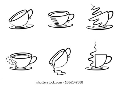 Ilustración vectorial Símbolo de icono de taza de café en fondo blanco