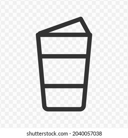 Vector illustration of coffee cup icon in dark color and transparent background(png).