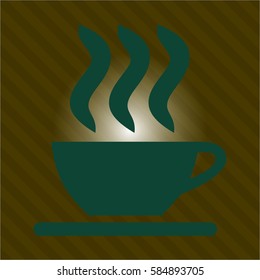 Vektorgrafik der Kaffeetasse-Ikone auf Grün
