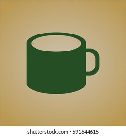Vector illustration of Coffee Cup icon vector symbol flat eps jpg app web concept in green color
