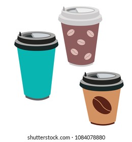 Vector illustration of a coffee Cup isolated on white background. Flat design.
