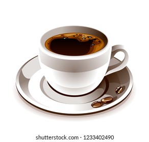 Vector illustration of coffee cup isolated. Eps10.