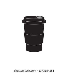 Vector Illustration Coffee cup isolated with white backgroud - solid design - vector