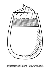 VECTOR ILLUSTRATION OF A COFFEE CUP ISOLATED ON A WHITE BACKGROUND. DOODLE DRAWING BY HAND