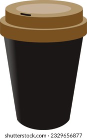 Ilustración vectorial de una taza de café aislada sobre fondo blanco.