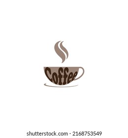 vector illustration of a coffee cup and lettering for an icon, symbol or logo. suitable for coffee shop logos or coffee places. coffee cup icon