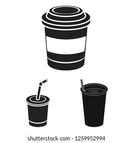 Vector illustration of coffee and cup logo. Collection of coffee and hot vector icon for stock.