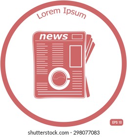 Vector illustration of coffee cup and news paper