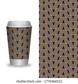 vector illustration. Coffee Cup With Patterns Template