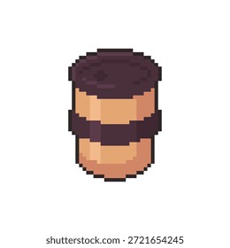 Ilustración vectorial de taza de café con diseño de arte de píxeles, perfecto para activos de juego temáticos