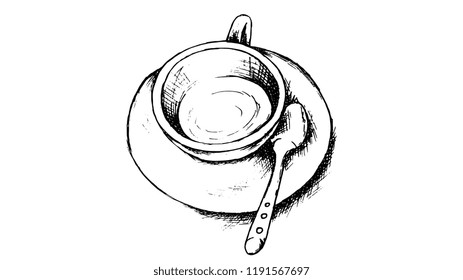 Vector Illustration of Coffee Cup Sketch Style