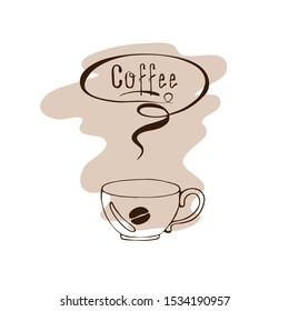 vector illustration of coffee Cup sketch