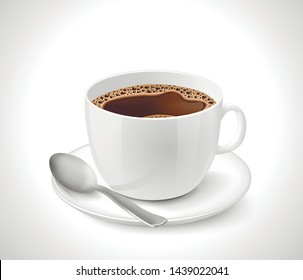 Vector illustration of coffee cup with spoon.