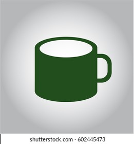 Vector Illustration of Coffee Cup vector symbol in green color
