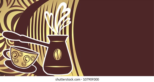 Vector illustration of coffee cup and turk