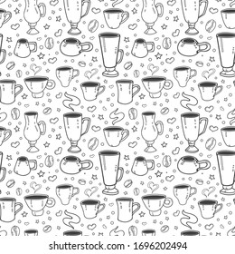 Vector illustration coffee cups. Cute style