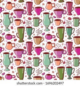 Cafés de ilustración vectorial. Estilo de corte