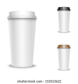 Vector illustration of coffee cups set, isolated on white