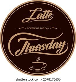 Ilustración vectorial del Café del Día con letras a mano. Adecuado para tarjetas de felicitación, afiches y banner.