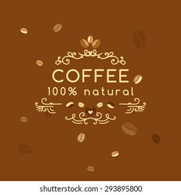 vector illustration Coffee design template with bean, curl, template