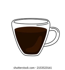 Vector illustration of a coffee in doodle style isolated on a white background.