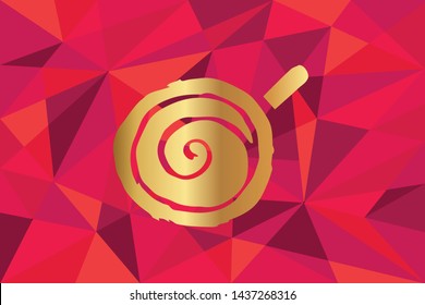 Vector Illustration of Coffee Drinks Icon with Red Polygon and Geometric. Graphic Design for Template, Layout, Background, Poster and More.