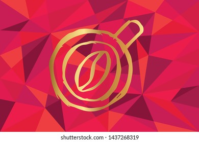 Vector Illustration of Coffee Drinks Icon with Red Polygon and Geometric. Graphic Design for Template, Layout, Background, Poster and More.