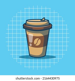 Vektorgrafik von Kaffee. Flacher Cartoon-Stil.