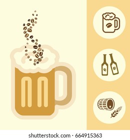vector illustration for coffee flavored beer 