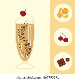 vector illustration for coffee flavored soda with other fruit tastes options