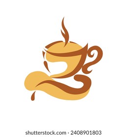 Vector illustration of coffee glass design on white background.