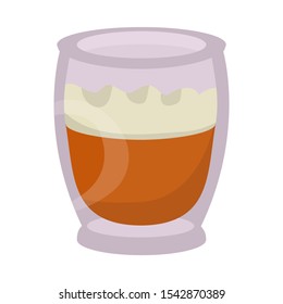 Vector illustration of coffee and glass logo. Graphic of coffee and beverage stock symbol for web.