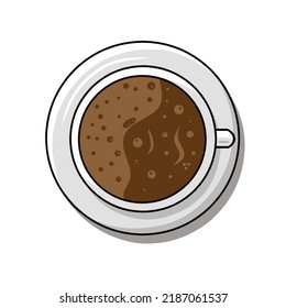 vector illustration of coffee in a glass ready to be enjoyed, cappuccino chocolate coffee vector