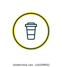 Vector illustration of coffee to go icon line. Beautiful joy element also can be used as plastic cup icon element.