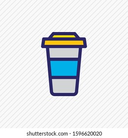 Vector illustration of coffee to go icon colored line. Beautiful leisure element also can be used as decaf icon element.