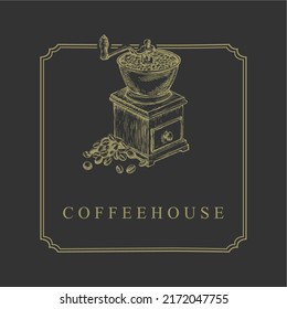 Vector illustration of coffee grinder