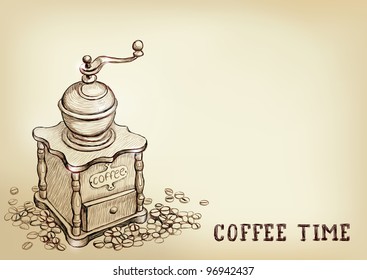 Vector illustration of coffee grinder