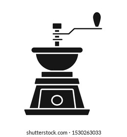 Vector illustration of coffee and grinder sign. Graphic of coffee and old Stock vector illustration.