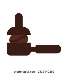 Vector illustration of coffee grinder in solid cartoon style. Coffee-themed event, a cafe menu element, a coffee shop advertisement, a coffee-related blog post. Barista equipment