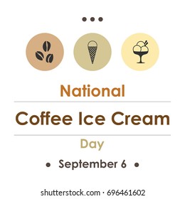 vector illustration for coffee ice cream day in september
