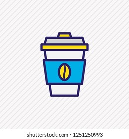 Vector illustration of coffee icon colored line. Beautiful activities element also can be used as decaf icon element.
