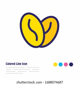 Vector illustration of coffee icon colored line. Beautiful entertainment element also can be used as arabica bean icon element.