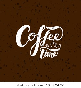 Vector illustration of Coffee   with the inscription for packing product to store, gift, message. shopping packaging. Inscription , invitation , banner template. Calligraphy background. 