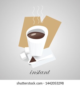 vector illustration of coffee instant
