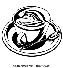 Ilustración vectorial del café con café con leche, perfecta para los amantes del café.