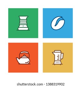 VECTOR ILLUSTRATION OF COFFEE LINE ICON SET